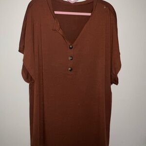 Brown Button-Up Top